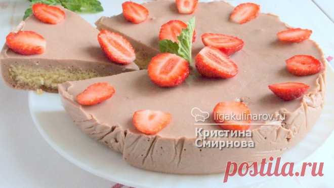 Пошаговый рецепт шоколадного йогуртового торта без выпечки с фото от Лиги Кулинаров.