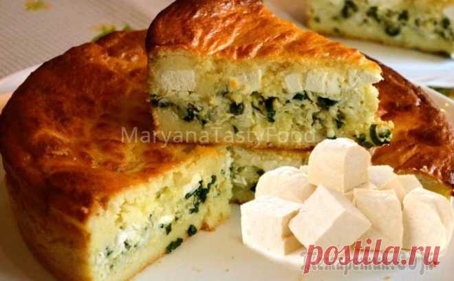 Заливной пирог (запеканка) с сыром фета