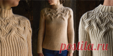Свитер с круглой кокеткой Botanical Yoke - Вяжи.ру
