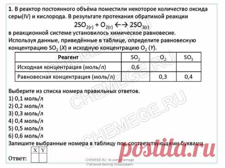 Тренажер нового задания 23 на равновесие в ЕГЭ по химии-2022 | Ваш репетитор - Виктор Степанов | Яндекс Дзен