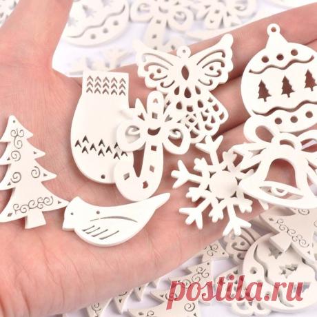 20шт белый Ангел/снежинка/Рождественская елка дерево DIY Рождественская елка украшение Скрапбукинг Украшение m2268 | Дом и сад | АлиЭкспресс