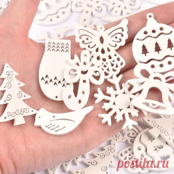 20шт белый Ангел/снежинка/Рождественская елка дерево DIY Рождественская елка украшение Скрапбукинг Украшение m2268 | Дом и сад | АлиЭкспресс