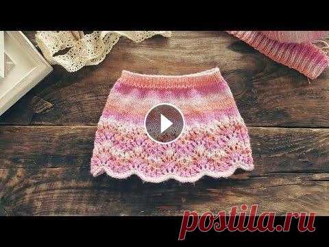 Юбочка для Принцессы. Спицами. МК. Японский узор. В этом МК есть несколько вязальных "фишек": как вязать шнурок, как обработать верхний край, как сделать полое пространство для вставки шнурк...