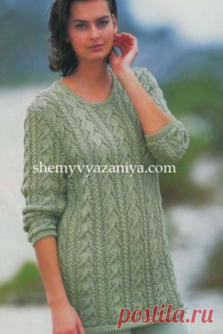 Туника ажурным узором с косами косами