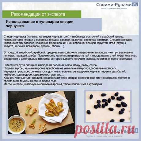 Использование в кулинарии специи чернушка