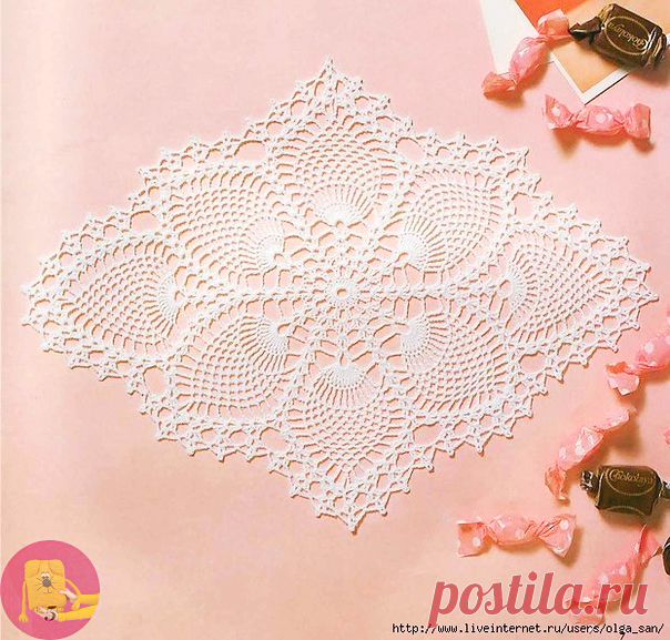 Ажурная салфетка, с любовью связанная крючком