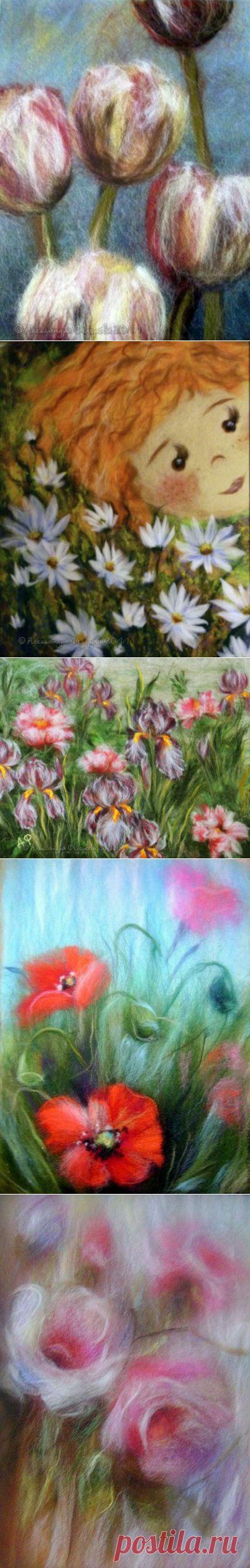 "Шерстяная" живопись - Золотые руки