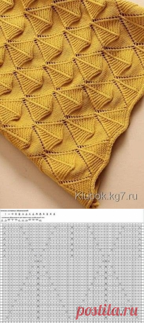 Красивый узор спицами в копилочку