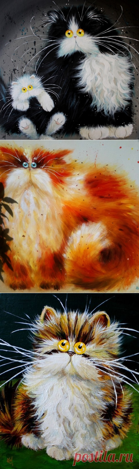 Художник Ким Хаскинс (Kim Haskins). Очаровательные кошки