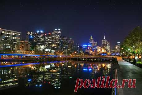 Обои Australia, Melbourne, Skyline at Night, фото