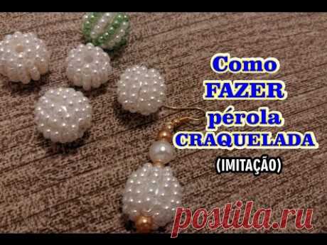Como FAZER pérola CRAQUELADA (Imitação) - DIY