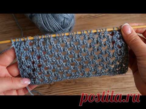 Невероятная сетка спицами 🕸 Rows of Eyelets knitting pattern