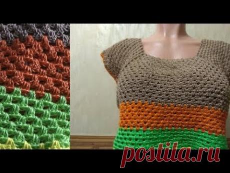 И снова квадрат! Кофточка с квадратной кокеткой