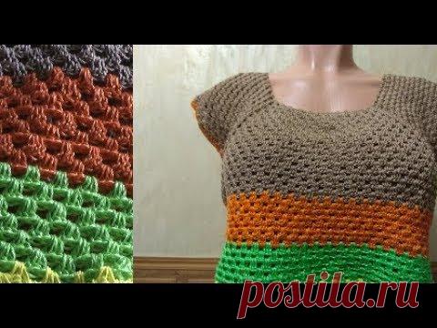 И снова квадрат! Кофточка с квадратной кокеткой