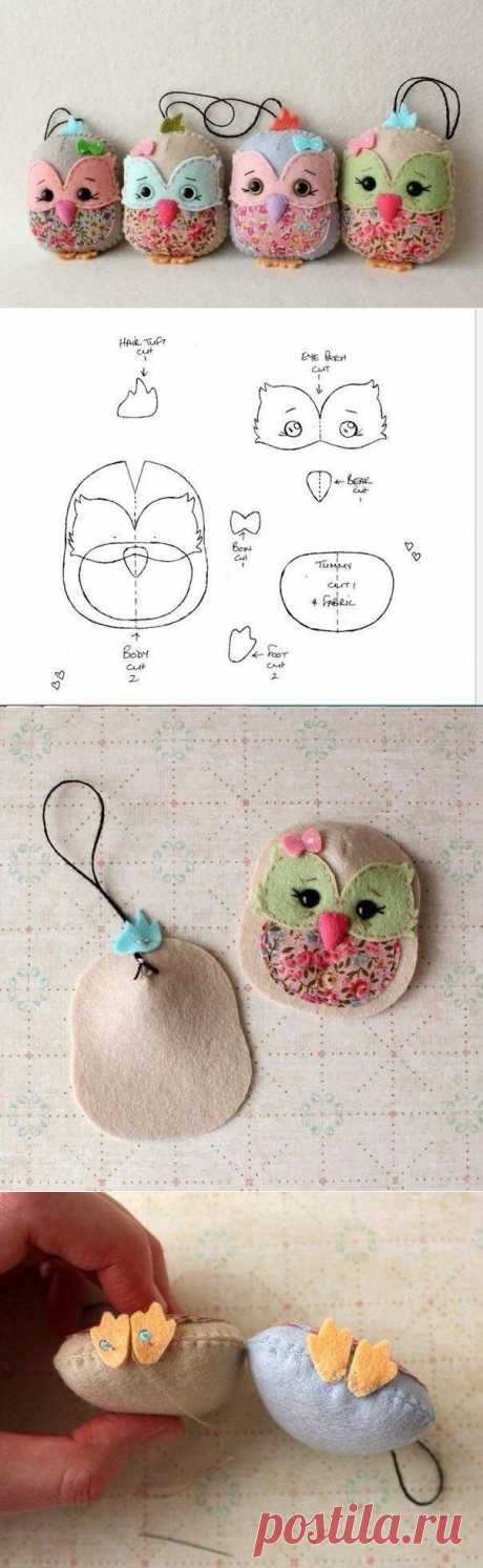 совушки из фетра