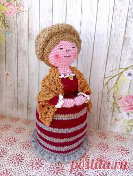 PDF Сударушка крючком. FREE crochet pattern; Аmigurumi doll patterns. Амигуруми схемы и описания на русском. Вязаные игрушки и поделки своими руками #amimore - кукла в шали, куколка, девочка, барыня.