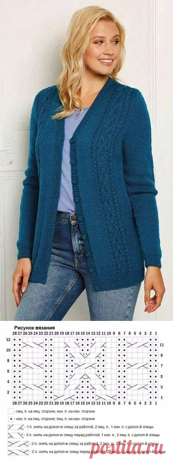 Вязаный кардиган «Teal Twist»