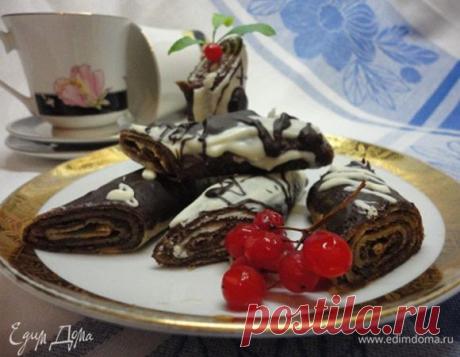 Ванильные блинчики с шоколадной начинкой. Ингредиенты: мука, яйца куриные, молоко | Официальный сайт кулинарных рецептов Юлии Высоцкой