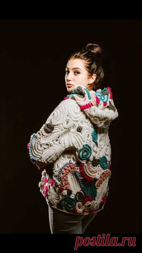 10 шикарных моделей вязаных кардиганов в технике "фриформ" | Только handmade | Яндекс Дзен