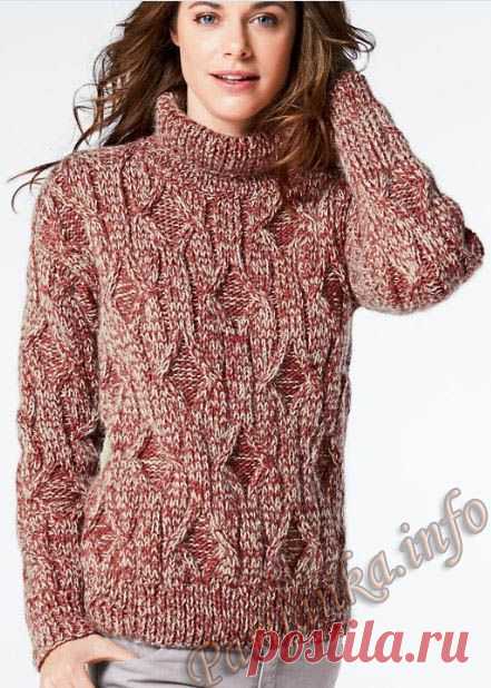 Пуловер с воротником-гольф (ж) 984 Creations 2014/2015 Bergere de France №4441