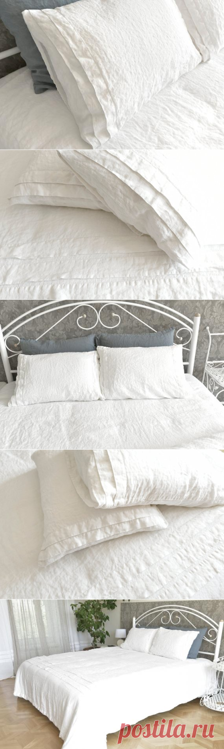 SET 2 Linen Pillowсase Natural Linen Softened With Natural | Etsy