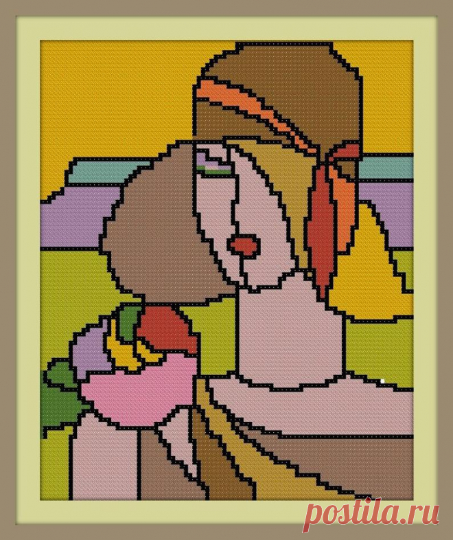 Lady in a Hat Cross Stitch Pattern Download Cross Stitch | Etsy
