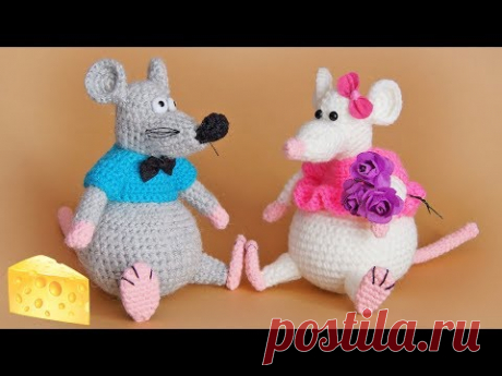 МК вязаная крючком игрушка Крыс 1 ЧАСТЬ | Мышки вязаные крючком | Crochet rat  toy