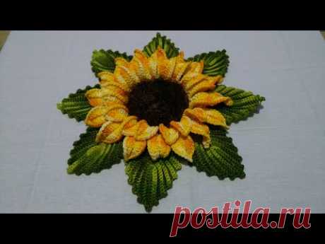 Flor girassol em crochê com Maria José