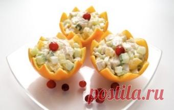 Салат в апельсине / Фруктовые салаты / TVCook: пошаговые рецепты с фото