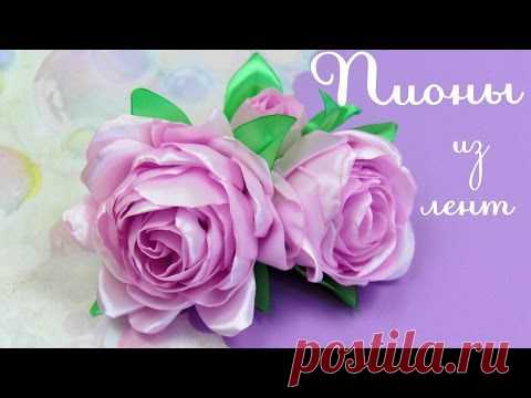 ПИОНЫ из лент Своими Руками / Peony (Peonies) Tutorial / ✿ NataliDoma DIY / Блог им. nurika / Добряшка.ру [dobryashka.ru]