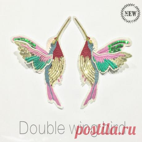 1 Пара 3D Блестка Вышивки Птицы Патч Аппликация Пришить Одежда Рубашка Docarate Аксессуары Лоскутное Diy ZC03 купить на AliExpress