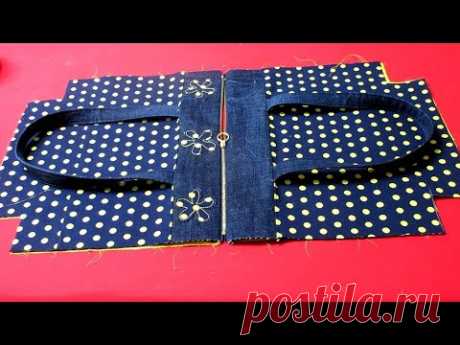 DIY안입는 바지로"명품백"을 만들어요!/도트 지퍼드 토트백/make a "luxury bag"/dot zippered tote bag