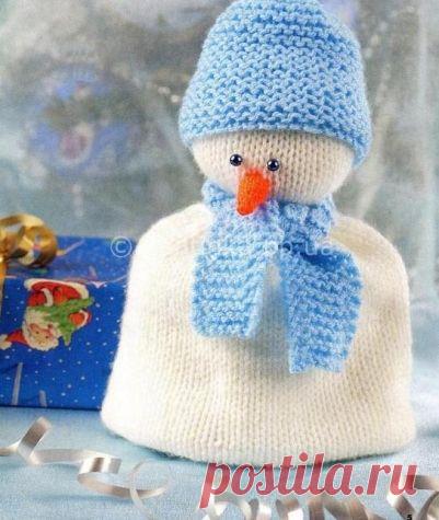 Вяжем снеговика на чайник спицами / Новый год / новогодние подарки,поделки и костюмы