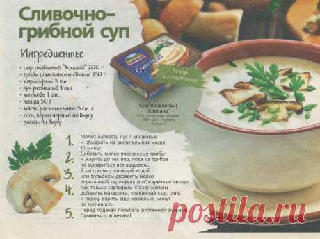Сливочно-грибной суп