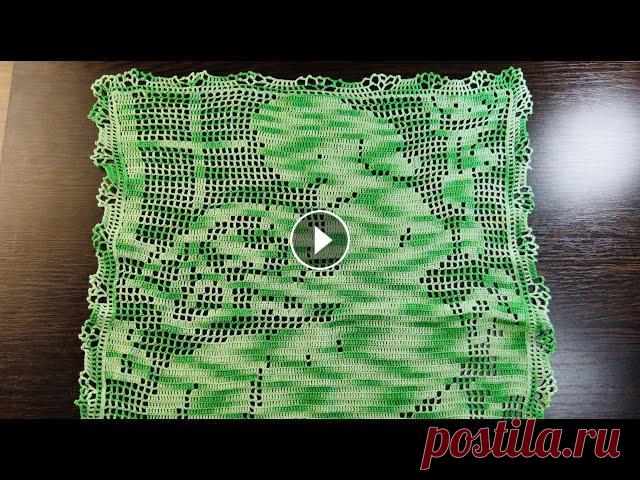 Салфетка в стиле филейного вязания #филейноевязание #салфетка #вязаниекрючком #вяжуtv Я хочу рассказать вам как можно связать красивую, интересную и очень простую салфетку. И за одно ра...