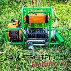 Самодельная бензиновая лебёдка из бензопилы 