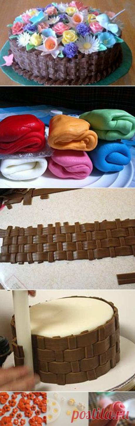 Торт цветок из мастики