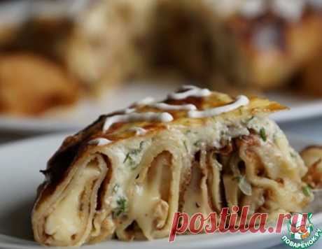 Теплый блинный пирог – кулинарный рецепт