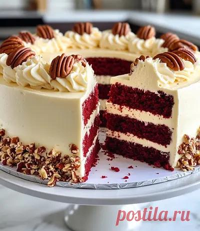 Чизкейк красный бархат с орехами пекан – как приготовить