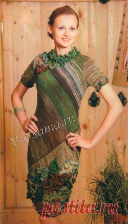 Меланжевое платье «Осенние листья»