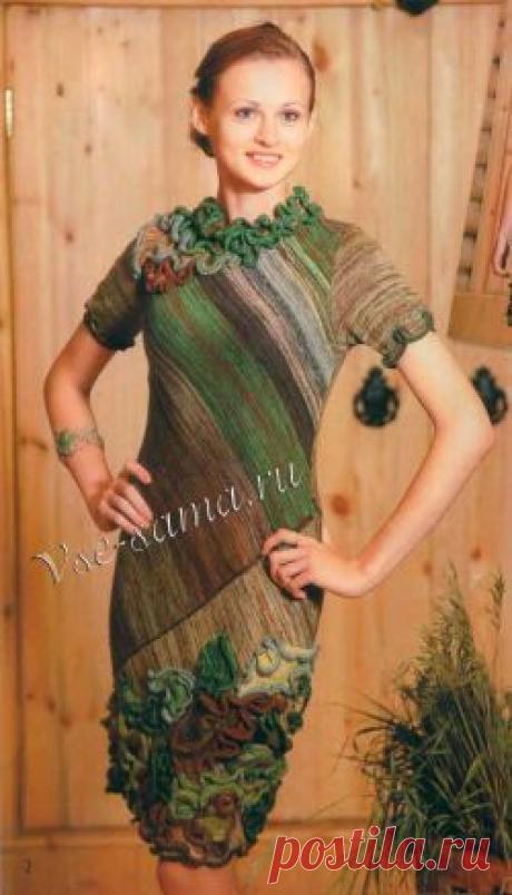 Меланжевое платье «Осенние листья»