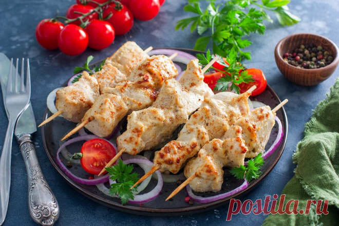 Шашлык из куриной грудки в духовке на шпажках рецепт с фото пошагово - 1000.menu