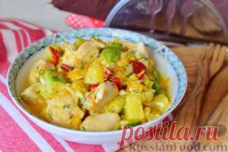 Рецепт: Овощи, тушенные с куриным филе на RussianFood.com
