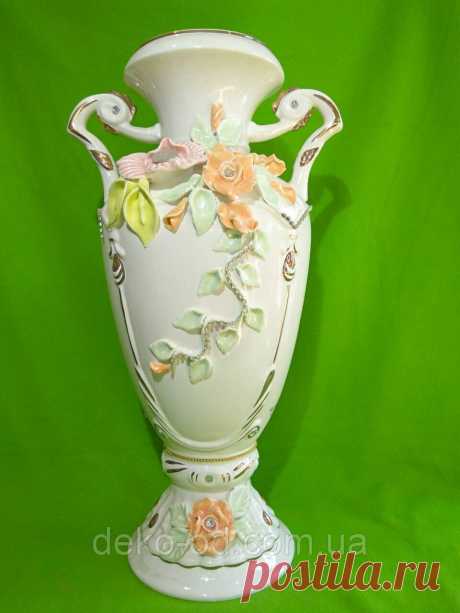 Керамическая напольная ваза «Флорентина» пастель (лепка), цена 1650 грн - Prom.ua (ID#818671573)