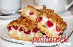 Крошковый пирог с малиной