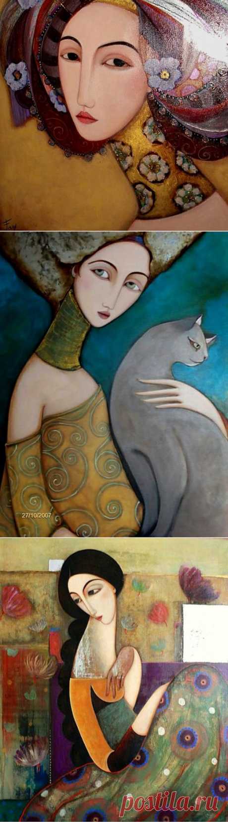 Непостижим ее печальный взгляд...Художник Faiza Maghni.