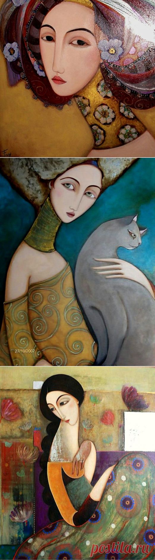 Непостижим ее печальный взгляд...Художник Faiza Maghni.