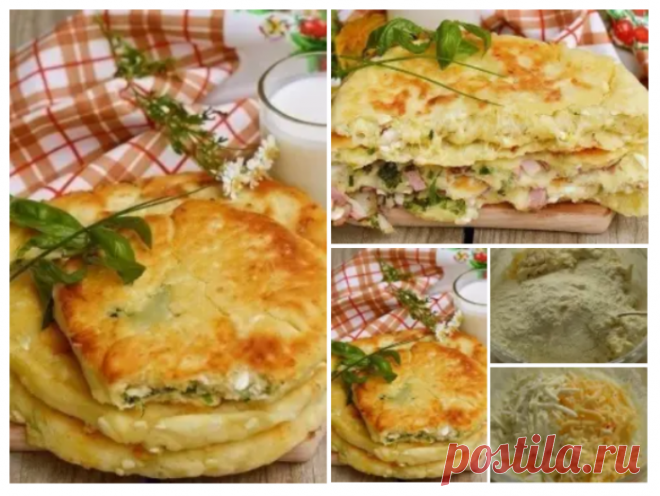 Сырные лепешки с разными начинками.