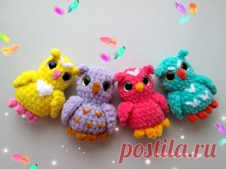 PDF Совёнок-брелок Ух-ты крючком. FREE crochet pattern; Аmigurumi toy patterns. Амигуруми схемы и описания на русском. Вязаные игрушки и поделки своими руками #amimore - плюшевая сова, брелок в виде маленького совёнка из плюшевой пряжи, совушка, птица, птичка.