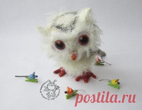 Snowy owl knitting pattern knitted round. by simplytoys13 on Etsy